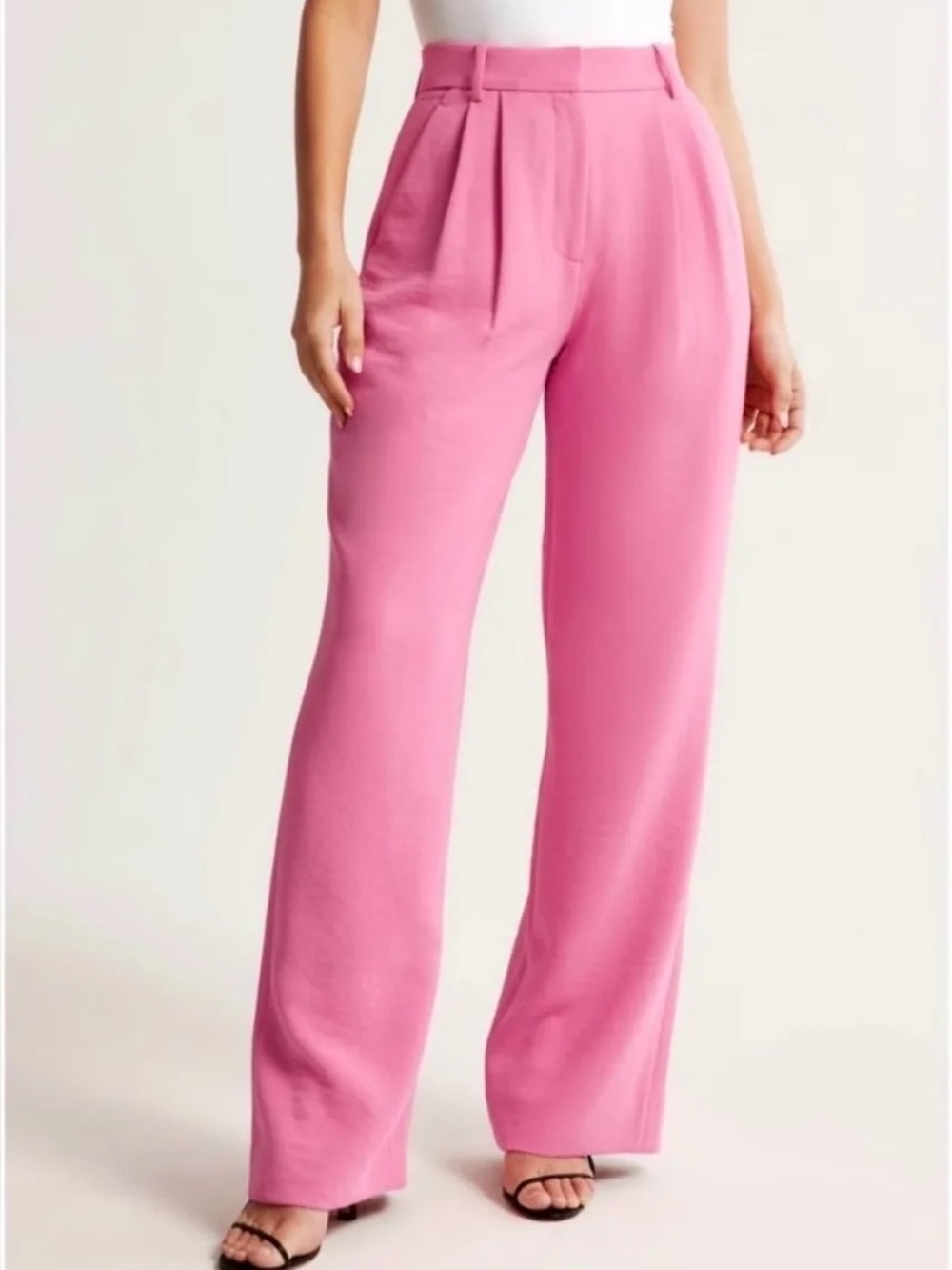 Curve Love A&F Sloane Tailored Wide Leg Pant